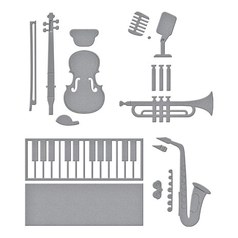 Spellbinders Bibi's Musical Notes Mini Musical Instruments Dies (S4-1445) Spellbinders Bibi's Musical Notes Mini Musical Instruments Dies (S4-1445)