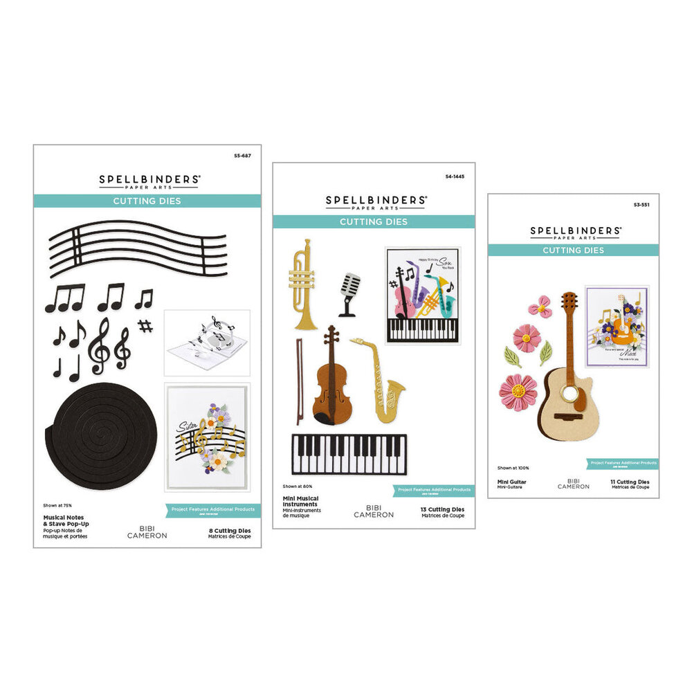 Spellbinders Bibi's Musical Notes Small Instruments Die Bundle (BD-0979) Spellbinders Bibi's Musical Notes Small Instruments Die Bundle (BD-0979)