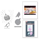 Spellbinders Starry Holiday Merry, Merry, Merry Bird Registration Press Plate & Die Set (BPR-035)