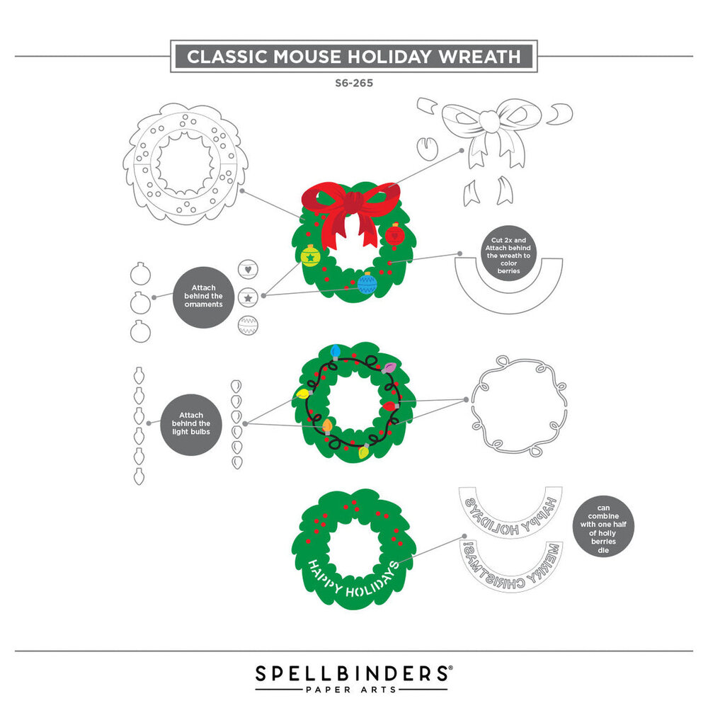 Spellbinders Say Cheese Classic Mouse Christmas Holiday Wreath Dies (S6-265) Spellbinders Say Cheese Classic Mouse Christmas Holiday Wreath Dies (S6-265)