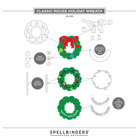 Spellbinders Say Cheese Classic Mouse Christmas Holiday Wreath Dies (S6-265) Spellbinders Say Cheese Classic Mouse Christmas Holiday Wreath Dies (S6-265)