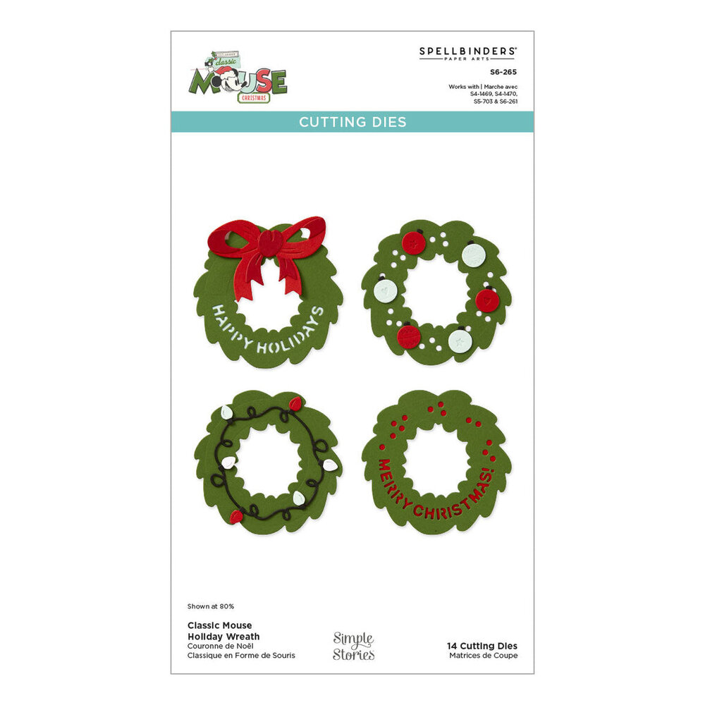 Spellbinders Say Cheese Classic Mouse Christmas Holiday Wreath Dies (S6-265) Spellbinders Say Cheese Classic Mouse Christmas Holiday Wreath Dies (S6-265)