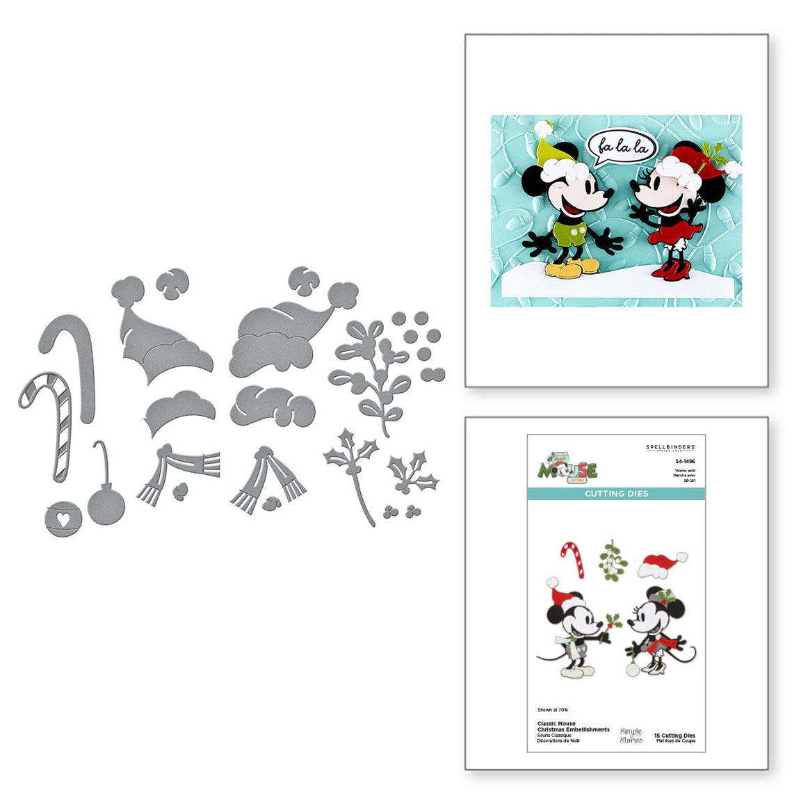 Fustelle Spellbinders Merry Christmas: Set Di 4 Fustelle Metalliche Per Scrapbooking E Biglietti D'auguri