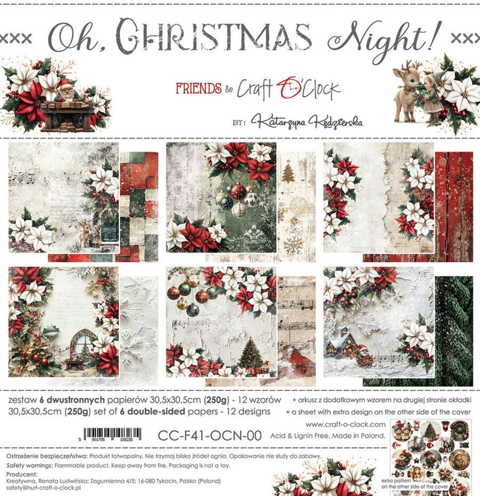 Craft O'Clock Oh Christmas Night 12x12 Inch Paper Set (CC-F41-OCN-00) Craft O'Clock Oh Christmas Night 12x12 Inch Paper Set (CC-F41-OCN-00)