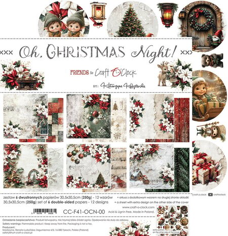 Craft O'Clock Oh Christmas Night 12x12 Inch Paper Set (CC-F41-OCN-00) Craft O'Clock Oh Christmas Night 12x12 Inch Paper Set (CC-F41-OCN-00)