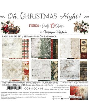 Craft O'Clock Oh Christmas Night 8x8 Inch Basic Papers Set (CC-F41-OCN-08)