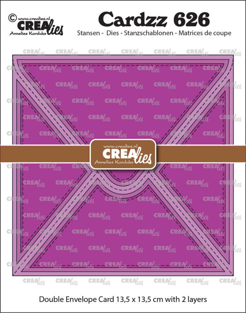 Crealies Cardzz Dies Dubbele Envelopkaart Vierkant (CLCZ626) Crealies Cardzz Dies Dubbele Envelopkaart Vierkant (CLCZ626)
