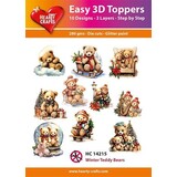 Hearty Crafts Easy 3D Toppers Cute Winter Teddy Bears (HC14215)