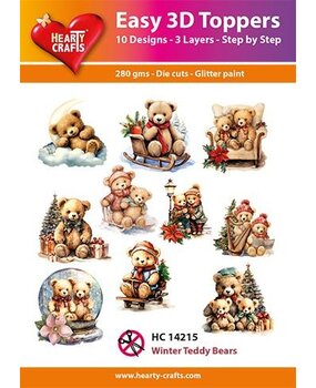 Hearty Crafts Easy 3D Toppers Cute Winter Teddy Bears (HC14215) Hearty Crafts Easy 3D Toppers Cute Winter Teddy Bears (HC14215)