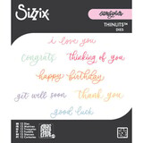 Sizzix Letters by Shells Thinlits Die Set Common Greetings (666964)