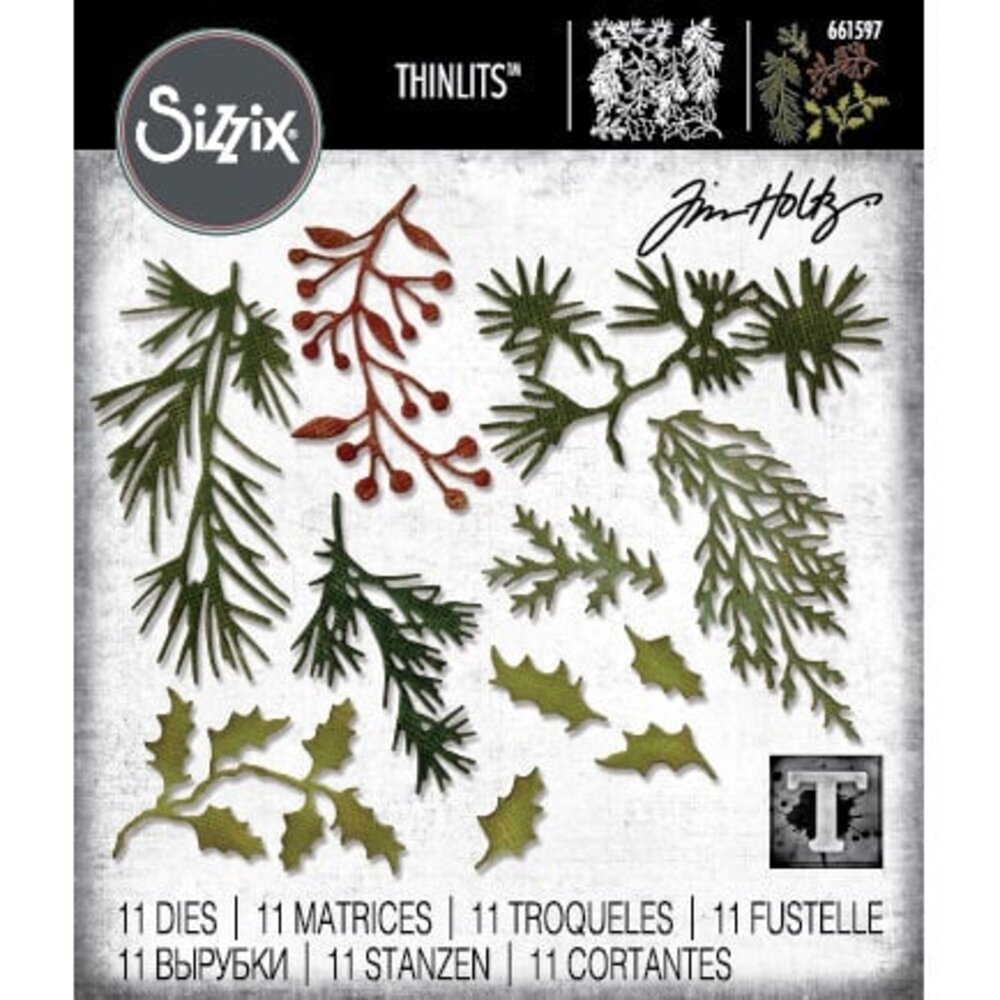 Sizzix Thinlits Die Set Holiday Greens Mini (661597) Sizzix Thinlits Die Set Holiday Greens Mini (661597)