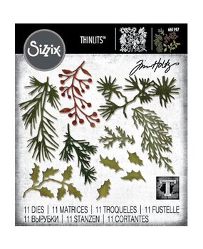 Sizzix Thinlits Die Set Holiday Greens Mini (661597) Sizzix Thinlits Die Set Holiday Greens Mini (661597)