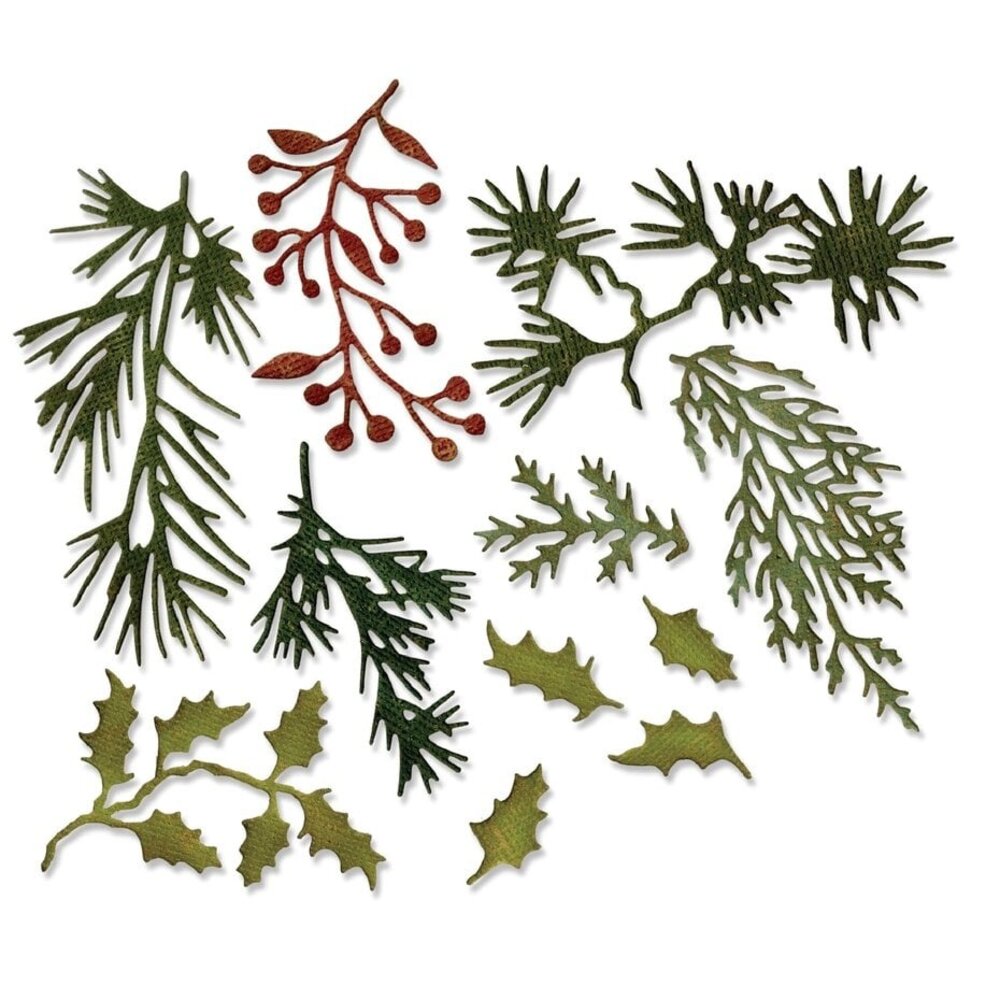 Sizzix Thinlits Die Set Holiday Greens Mini (661597) Sizzix Thinlits Die Set Holiday Greens Mini (661597)