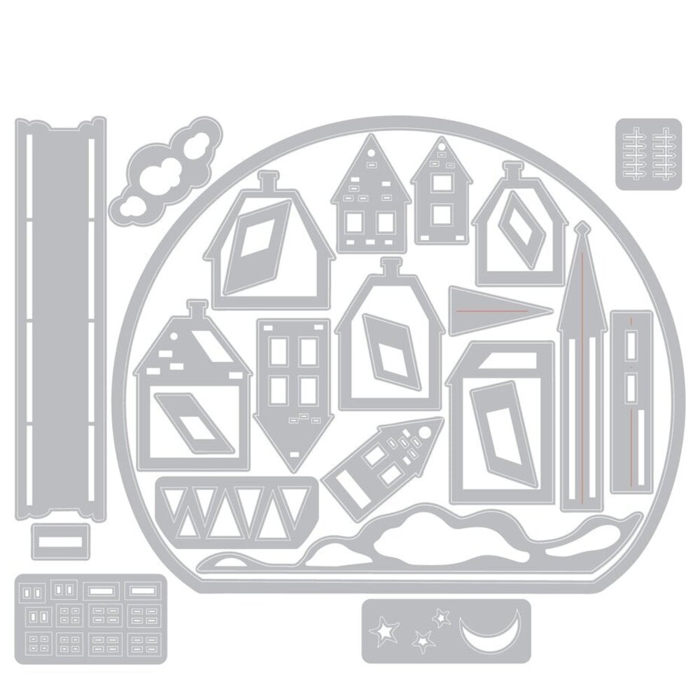 Sizzix Thinlits Die Set Snowglobe #2 (662421) Sizzix Thinlits Die Set Snowglobe #2 (662421)