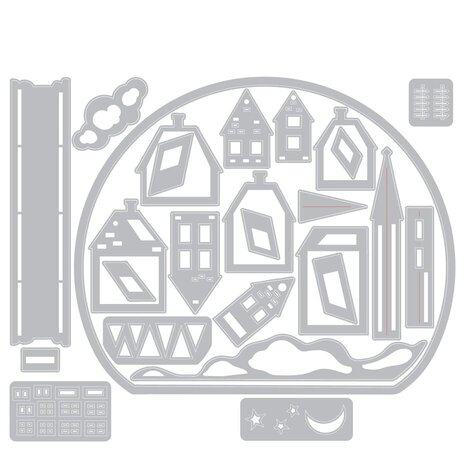 Sizzix Thinlits Die Set Snowglobe #2 (662421) Sizzix Thinlits Die Set Snowglobe #2 (662421)