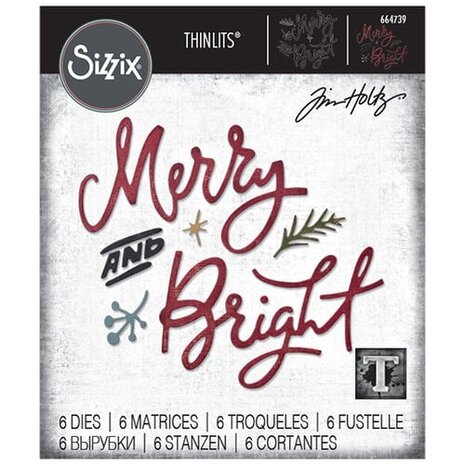 Sizzix Thinlits Die Set Merry & Bright (664739) Sizzix Thinlits Die Set Merry & Bright (664739)