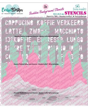 Carlijn Design Stencils BBS Monster Koffie (3pcs) (CDSC-0045)