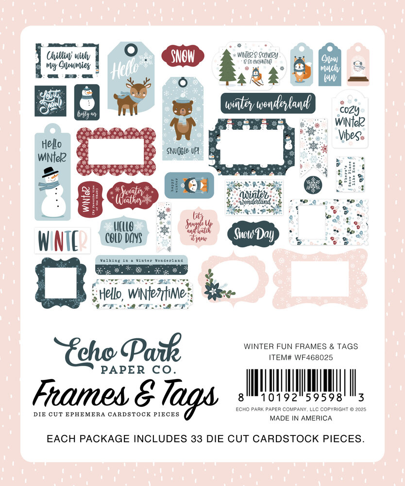 Echo Park Winter Fun Ephemera Frames & Tags (WF468025) Echo Park Winter Fun Ephemera Frames & Tags (WF468025)