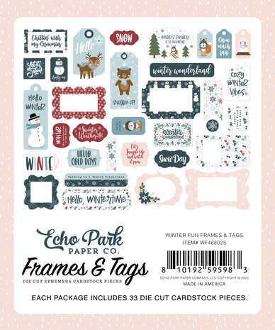 Echo Park Winter Fun Ephemera Frames & Tags (WF468025) Echo Park Winter Fun Ephemera Frames & Tags (WF468025)