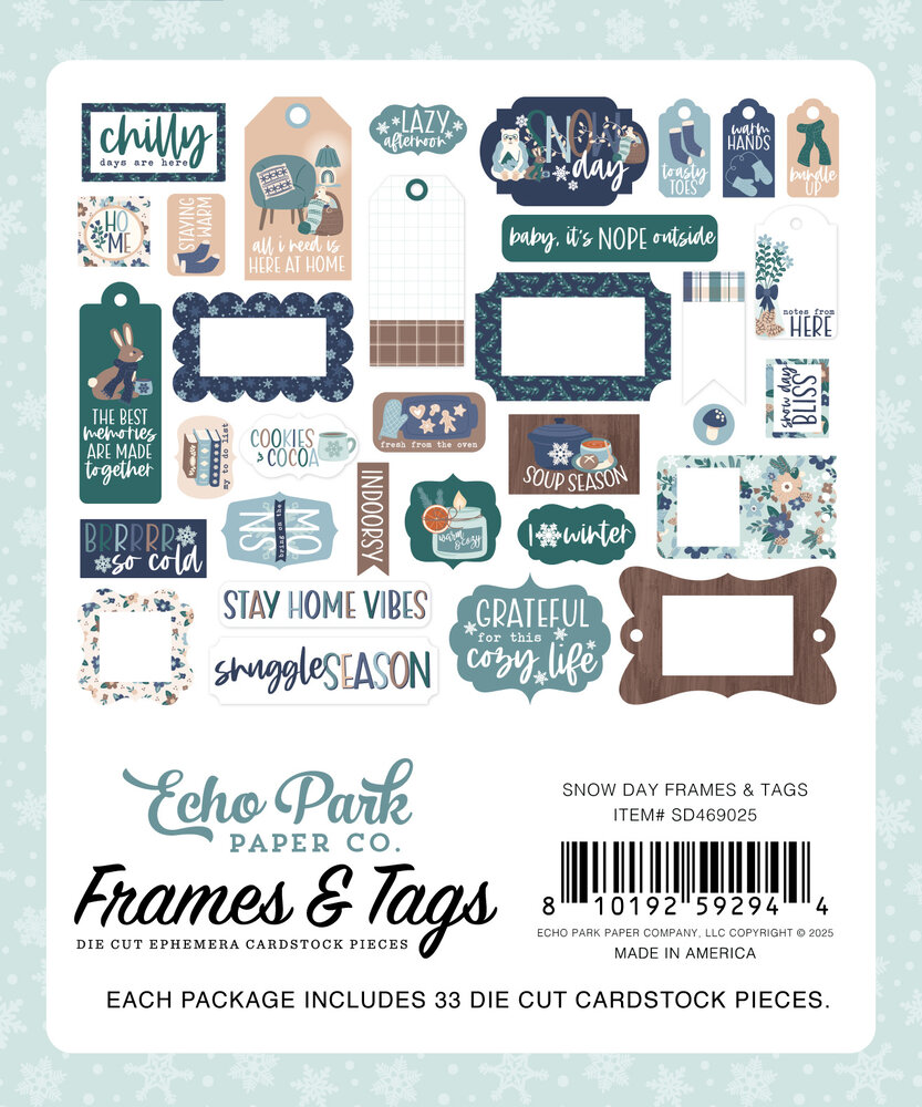 Echo Park Snow Day Ephemera Frames & Tags (SD469025) Echo Park Snow Day Ephemera Frames & Tags (SD469025)