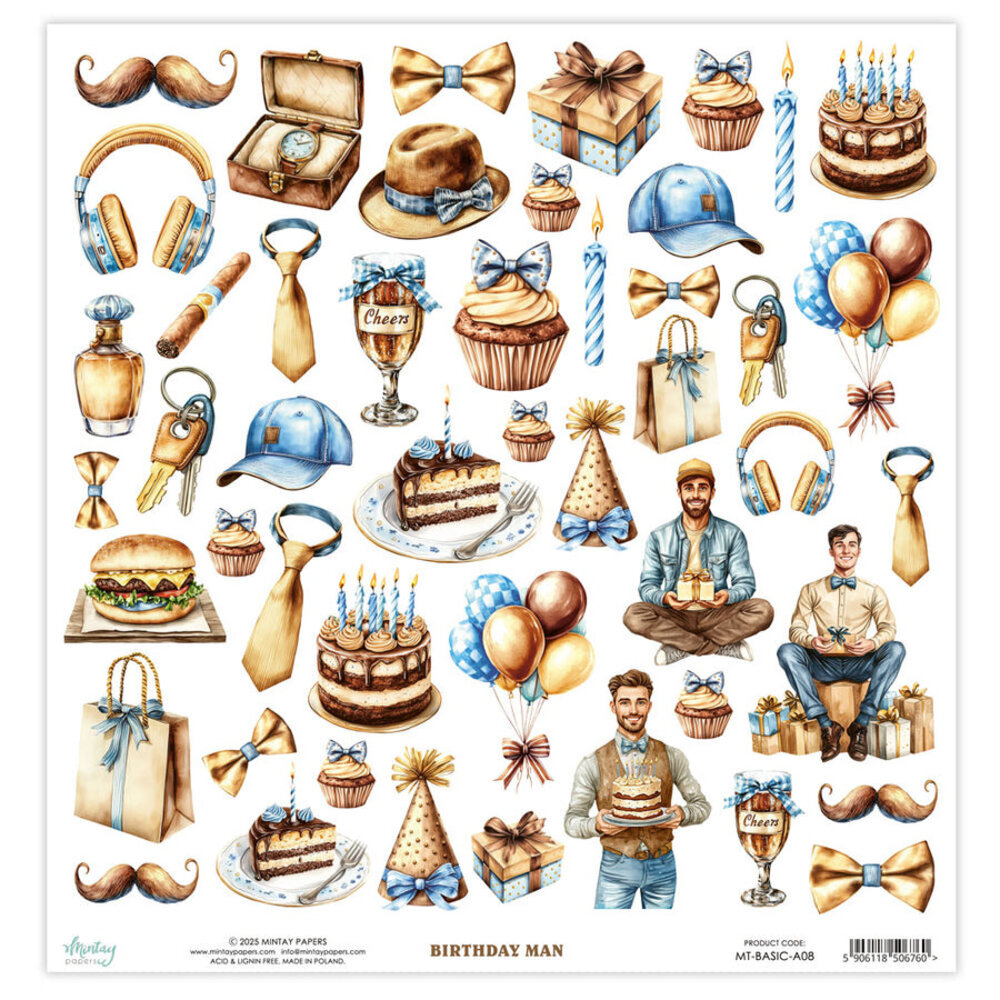 Mintay Basic 12x12 Inch Elements Birthday Man (MT-BASIC-A08) Mintay Basic 12x12 Inch Elements Birthday Man (MT-BASIC-A08)