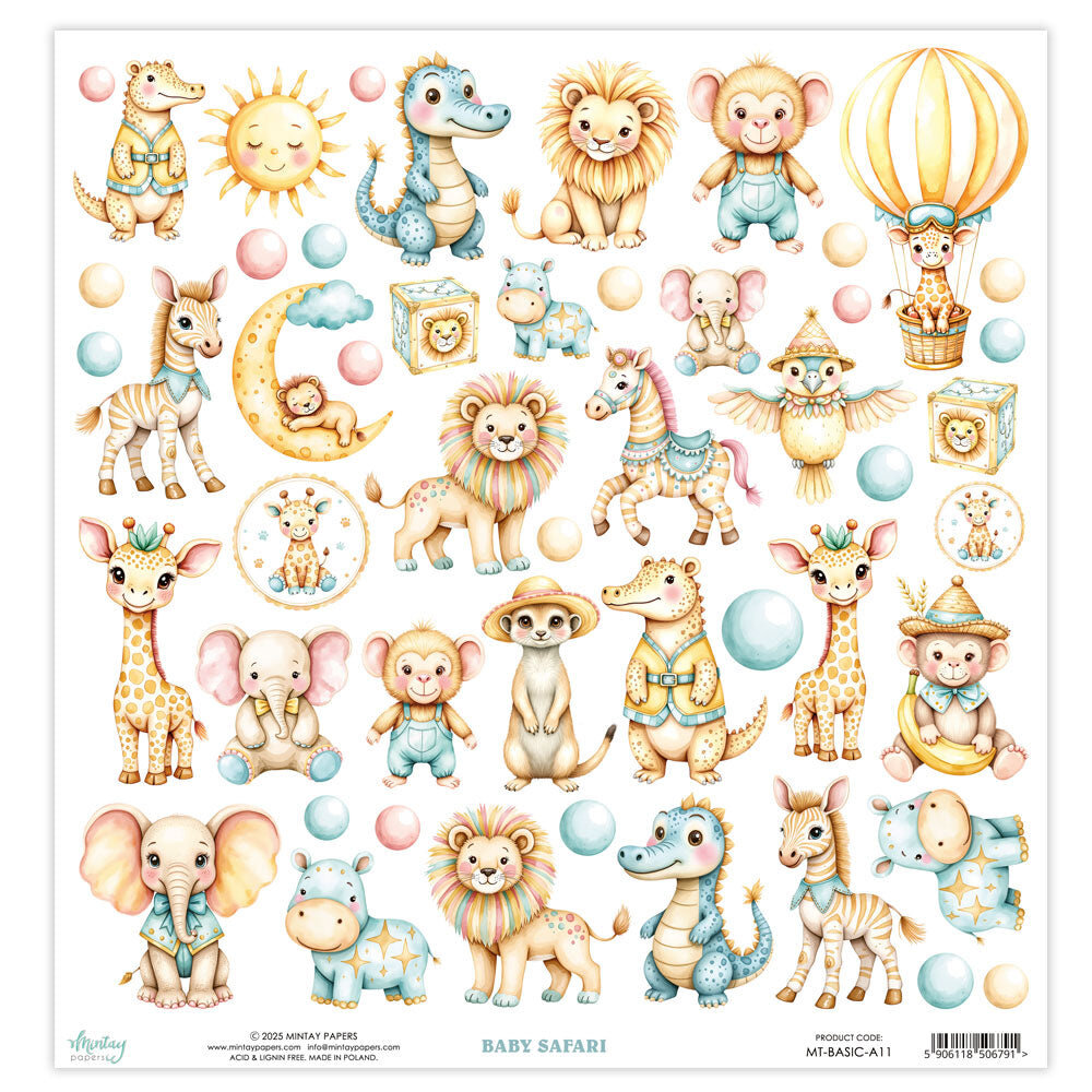 Mintay Basic 12x12 Inch Elements Baby Safari (MT-BASIC-A11) Mintay Basic 12x12 Inch Elements Baby Safari (MT-BASIC-A11)