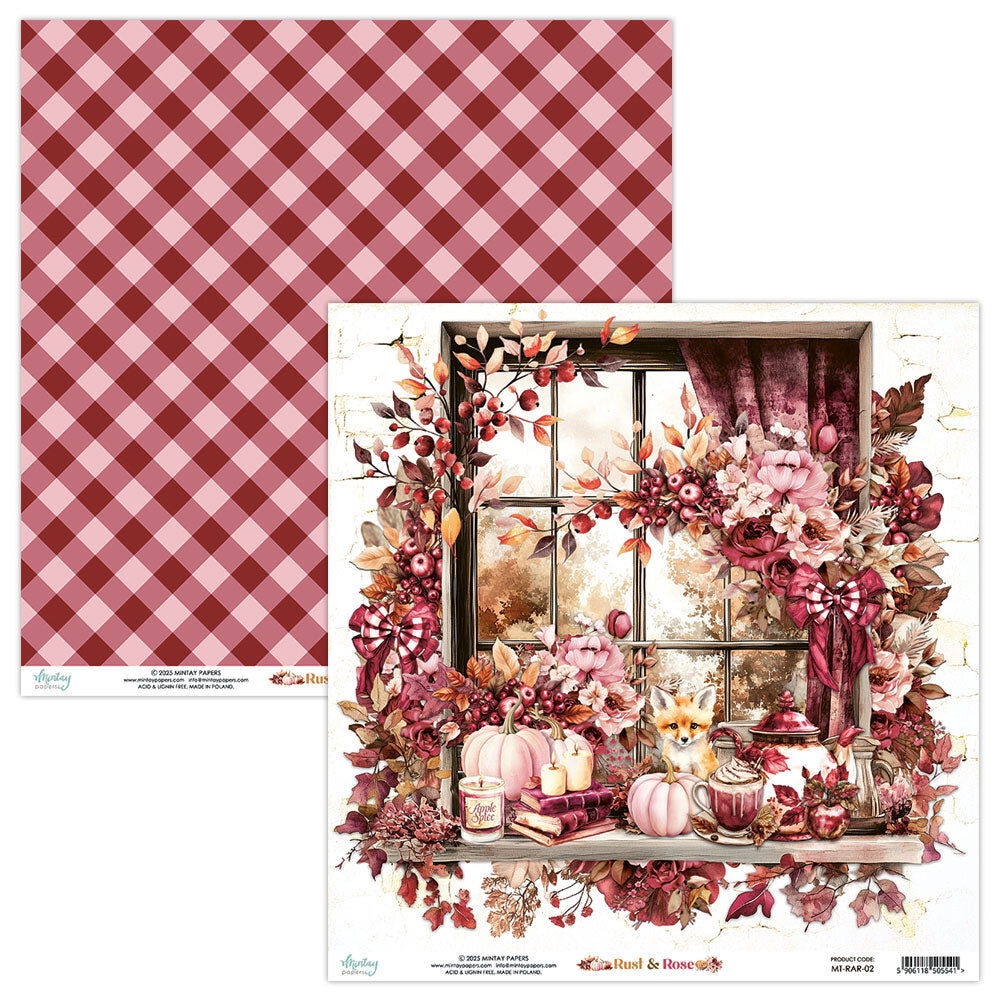 Mintay Rust & Rose 12x12 Inch Paper Pad (MT-RAR-07) Mintay Rust & Rose 12x12 Inch Paper Pad (MT-RAR-07)
