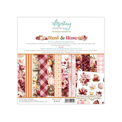 Mintay Rust & Rose 8x8 Inch Paper Pad (MT-RAR-08) Mintay Rust & Rose 8x8 Inch Paper Pad (MT-RAR-08)