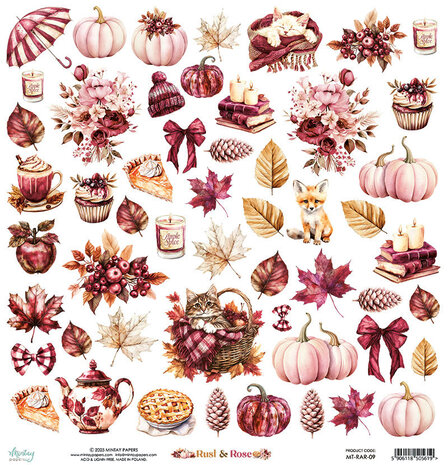 Mintay Rust & Rose 12x12 Inch Paper Elements (MT-RAR-09) Mintay Rust & Rose 12x12 Inch Paper Elements (MT-RAR-09)