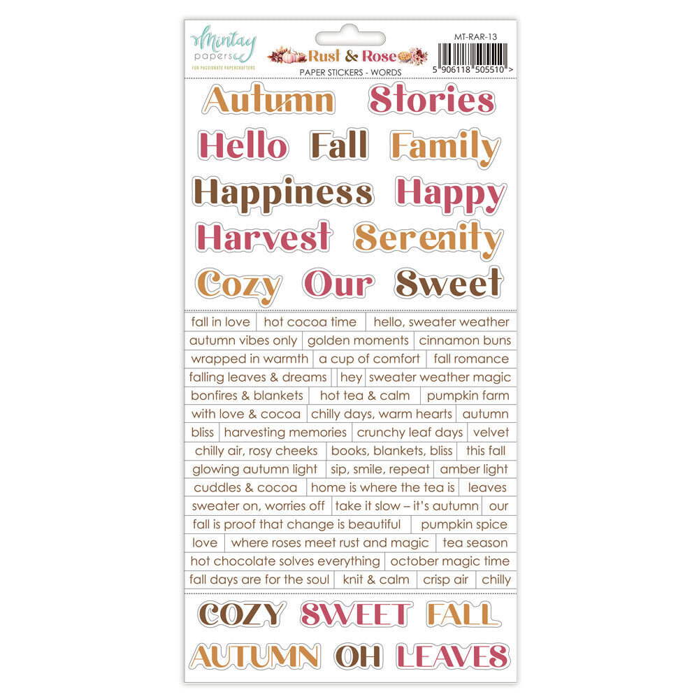 Mintay Rust & Rose 6x12 Inch Paper Stickers Words (MT-RAR-13) Mintay Rust & Rose 6x12 Inch Paper Stickers Words (MT-RAR-13)