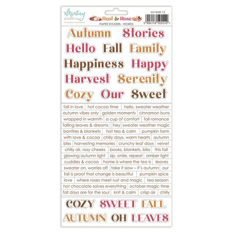 Mintay Rust & Rose 6x12 Inch Paper Stickers Words (MT-RAR-13) Mintay Rust & Rose 6x12 Inch Paper Stickers Words (MT-RAR-13)