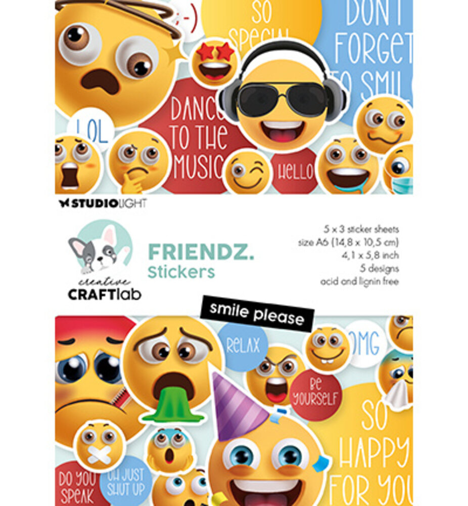Creative Craftlab Friendz Smile Please A6 Sticker Pad (CCL-FR-STIC52) Creative Craftlab Friendz Smile Please A6 Sticker Pad (CCL-FR-STIC52)