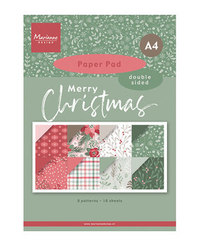 Marianne Design Merry Christmas A4 Pretty Papers Bloc (PK9217) Marianne Design Merry Christmas A4 Pretty Papers Bloc (PK9217)