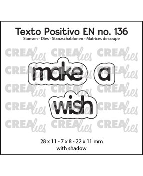 Crealies Texto Positivo Dies Make a Wish (POSEN136) Crealies Texto Positivo Dies Make a Wish (POSEN136)