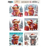 Berrie's Beauties Festive Cows Scenery Push Out Square (BBSC10107)