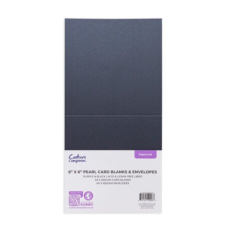 Crafter's Companion Purple & Black 6x6 Inch Pearl Card & Envelope Pack (CC-PERL-PBCBEN-6X6) Crafter's Companion Purple & Black 6x6 Inch Pearl Card & Envelope Pack (CC-PERL-PBCBEN-6X6)
