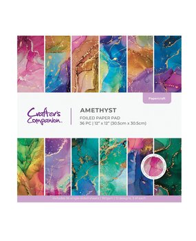 Crafter's Companion Amethyst Marble 12x12 Inch Paper Pad (CC-PAD12-AMEST)