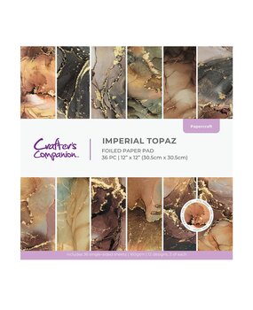Crafter's Companion Imperial Topaz Marble 12x12 Inch Paper Pad (CC-PAD12-IMTOPA)