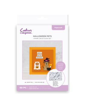 Crafter's Companion Halloween Pets Stamp, Die & Flock (CC-STD-FLOC-HAPE) Crafter's Companion Halloween Pets Stamp, Die & Flock (CC-STD-FLOC-HAPE)