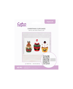 Crafter's Companion Christmas Cupcakes Die & Stencil Set (CC-MD-STEN-XCUP) Crafter's Companion Christmas Cupcakes Die & Stencil Set (CC-MD-STEN-XCUP)