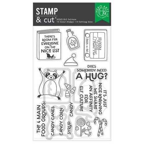 Hero Arts Yule Fuel Elf Culture Stamps & Dies (DC325) Hero Arts Yule Fuel Elf Culture Stamps & Dies (DC325)