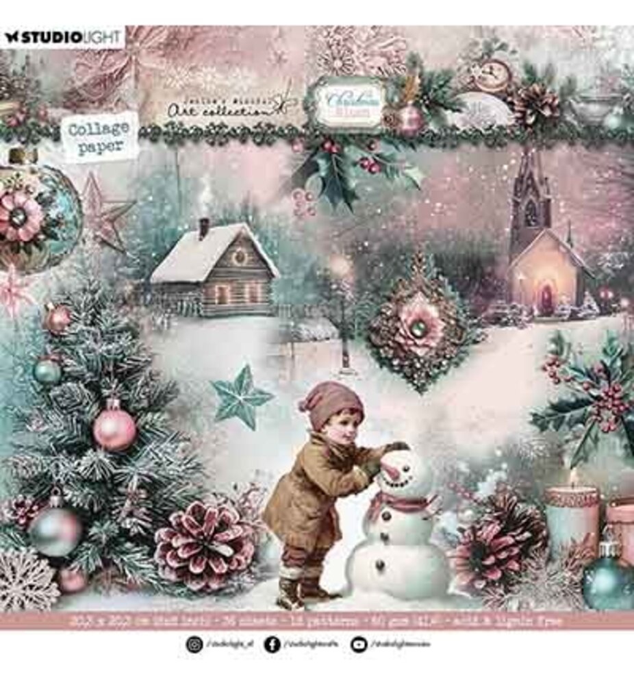 Studio Light Christmas Blush 8x8 Inch Backgrounds & Elements Paper Pad (JMA-CB-CPP391)