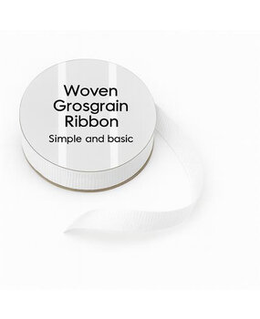 Simple and Basic Grosgrain Ribbon White (SBA451)