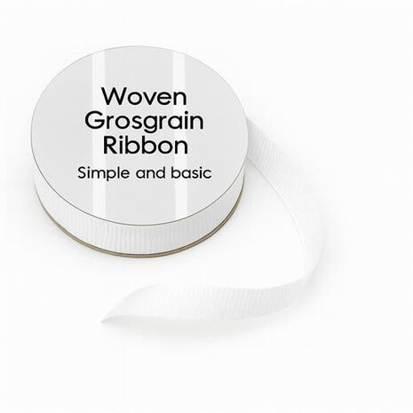 Simple and Basic Grosgrain Ribbon White (SBA451)