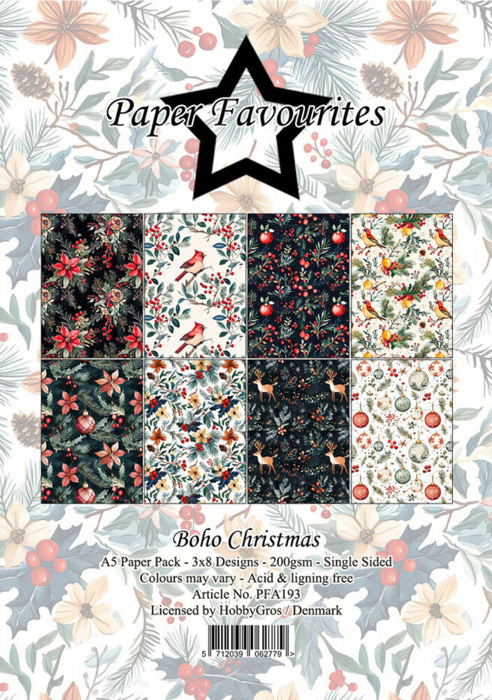 Paper Favourites Boho Christmas A5 Paper Pad (PFA193) Paper Favourites Boho Christmas A5 Paper Pad (PFA193)