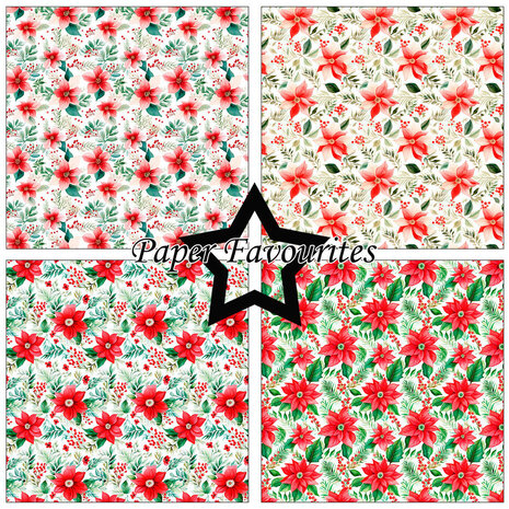 Paper Favourites Poinsettia 12x12 Inch Paper Pad (PF755) Paper Favourites Poinsettia 12x12 Inch Paper Pad (PF755)
