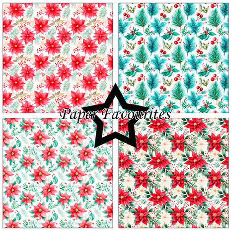 Paper Favourites Poinsettia 12x12 Inch Paper Pad (PF755) Paper Favourites Poinsettia 12x12 Inch Paper Pad (PF755)