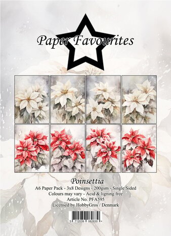 Paper Favourites Poinsettia A6 Paper Pad (PFA595) Paper Favourites Poinsettia A6 Paper Pad (PFA595)