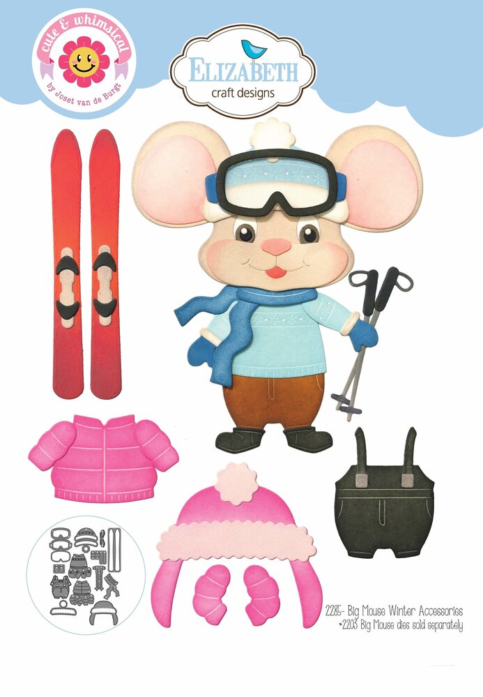 Elizabeth Craft Designs Living it Up Dies Big Mouse Winter Accessories (2285) Elizabeth Craft Designs Living it Up Dies Big Mouse Winter Accessories (2285)