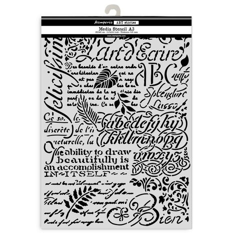 Stamperia Art Stories Big Stencil A3 Writings (KSTDA3008) Stamperia Art Stories Big Stencil A3 Writings (KSTDA3008)